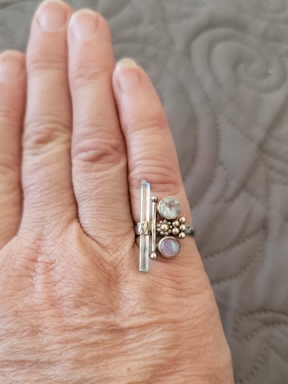 Sterling Silver Multi-Stone Artisanal Ring - Picture 5 of 5